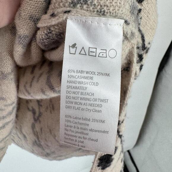 Anthropologie sweater xs cream black baby wool yak oversized work career office - Picture 5 of 6